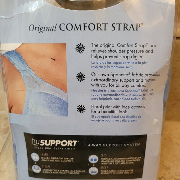 Playtex 18 Hour Ultimate Shoulder Comfort Bra Size 38C Light Blue - Picture 3 of 4